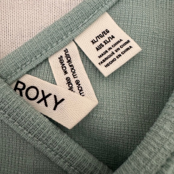 ROXY Good Keepsake Criss Cross Back Cropped Tank Top Sage Green   Size‎ XL - Picture 5 of 6